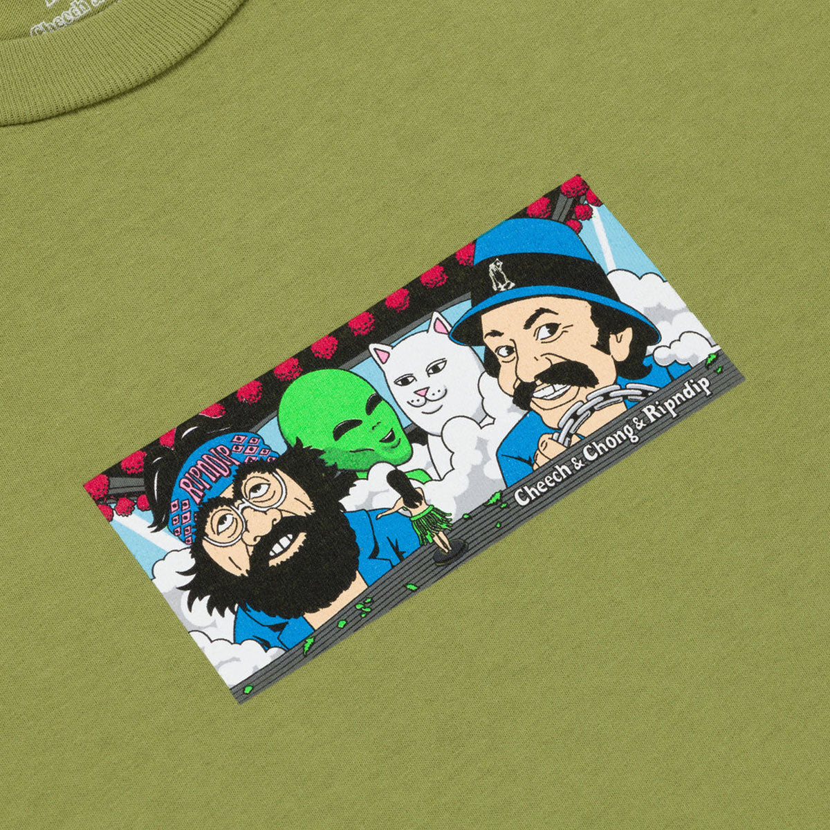 RIPNDIP x Cheech & Chong Riders T-Shirt - Light Forest - Image 3