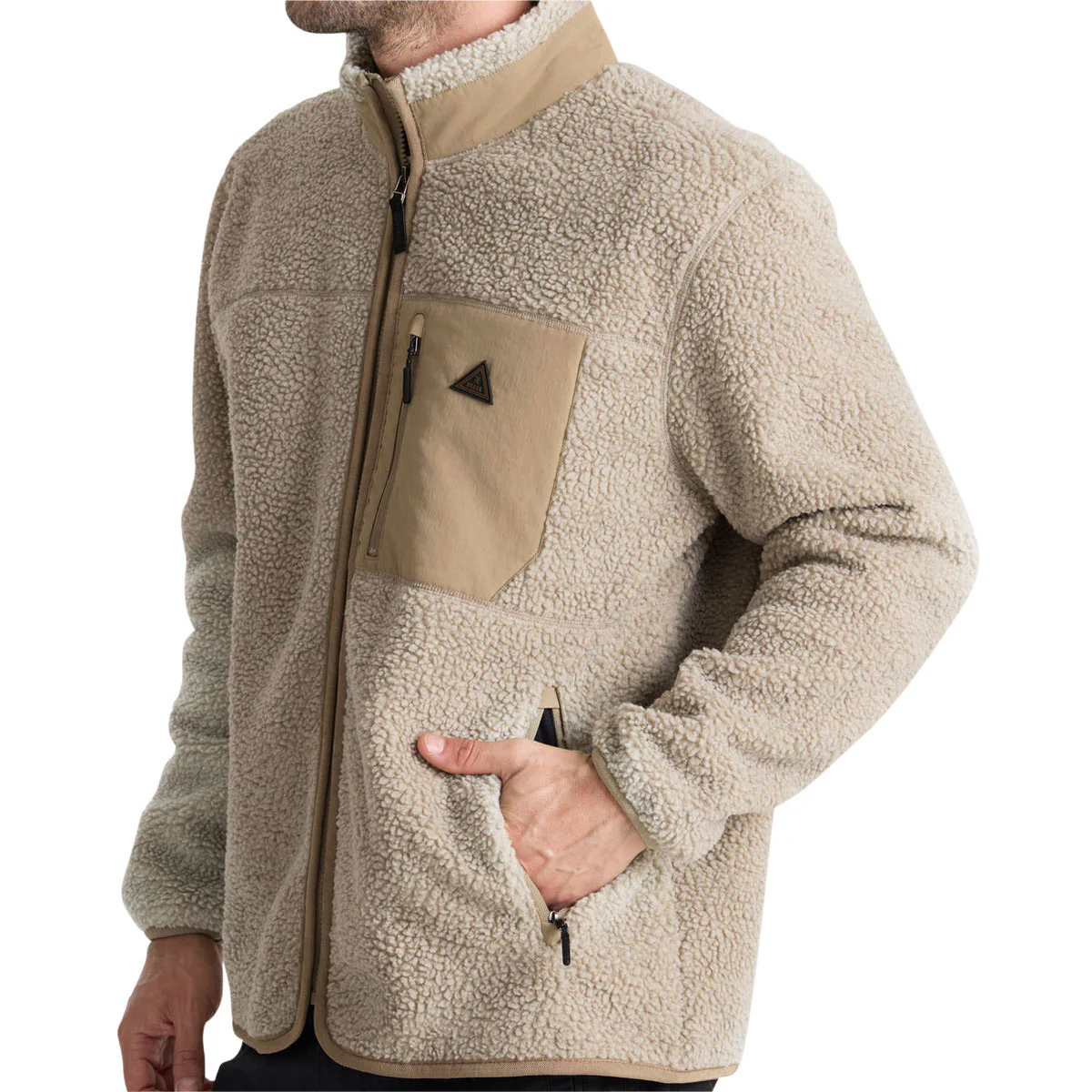 Roark Campover Fleece Zip Sweatshirt - Khaki - Image 4