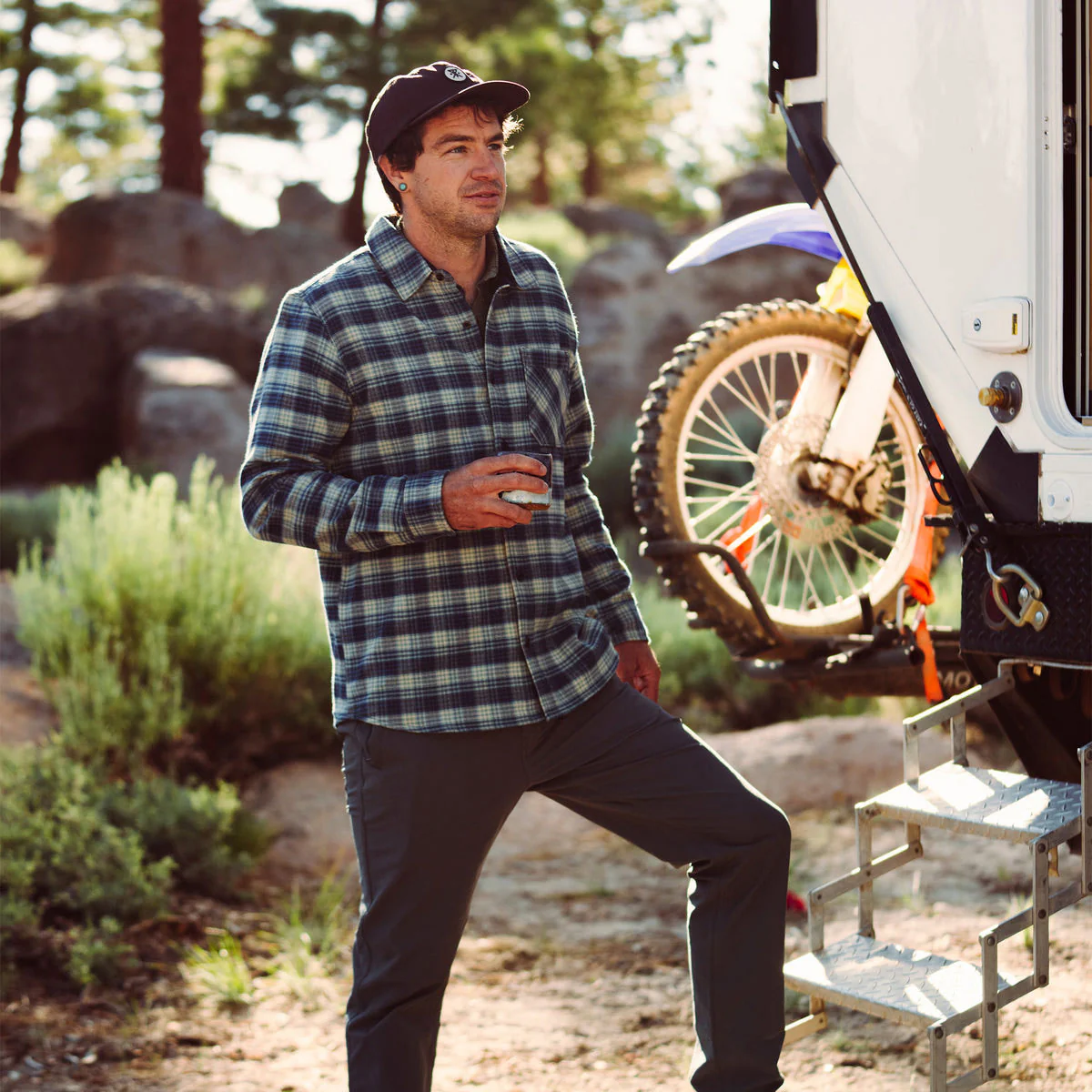 Roark Crossroads Flannel Shirt - Deep Blue - Image 4