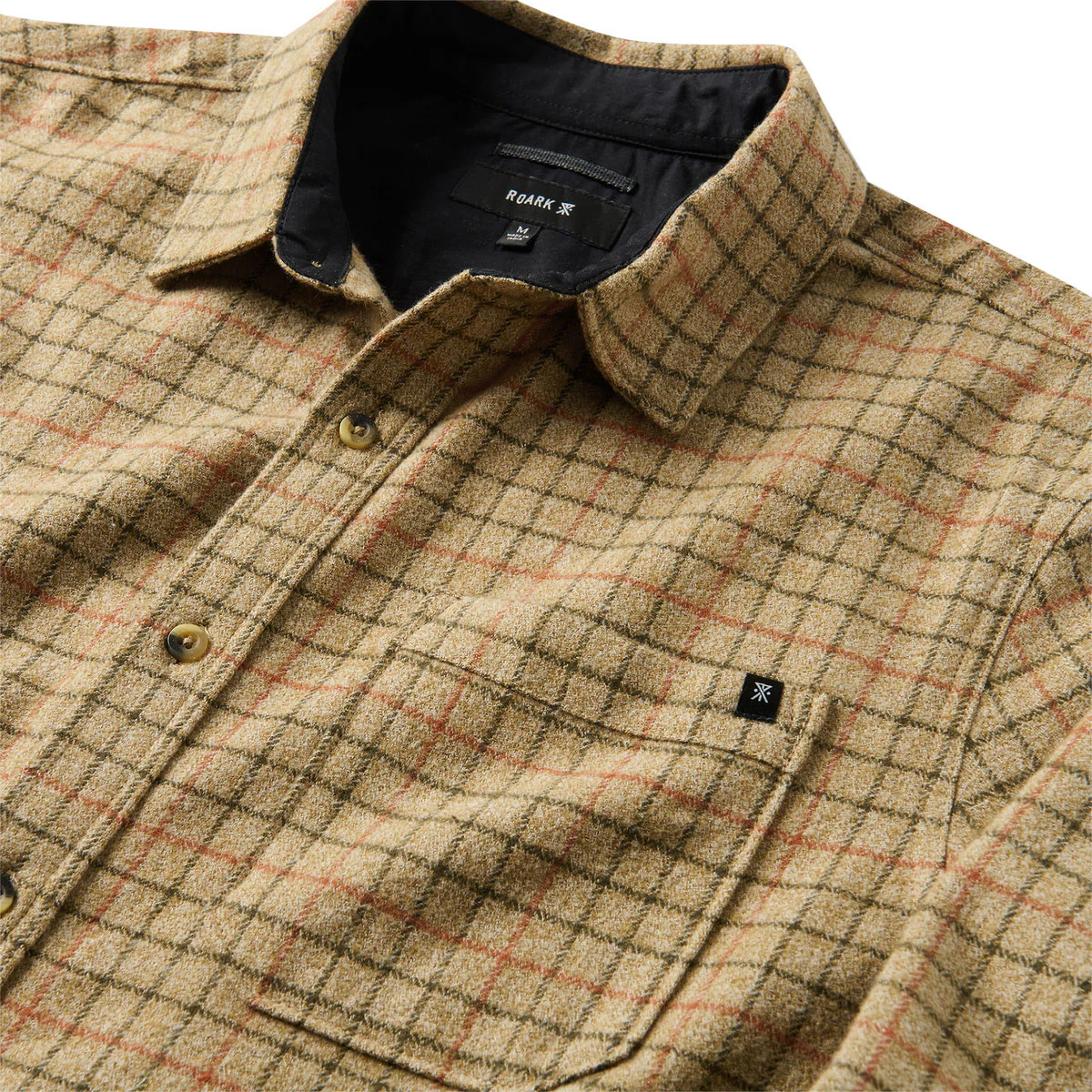 Roark Crossroads Flannel Shirt - Khaki - Image 5