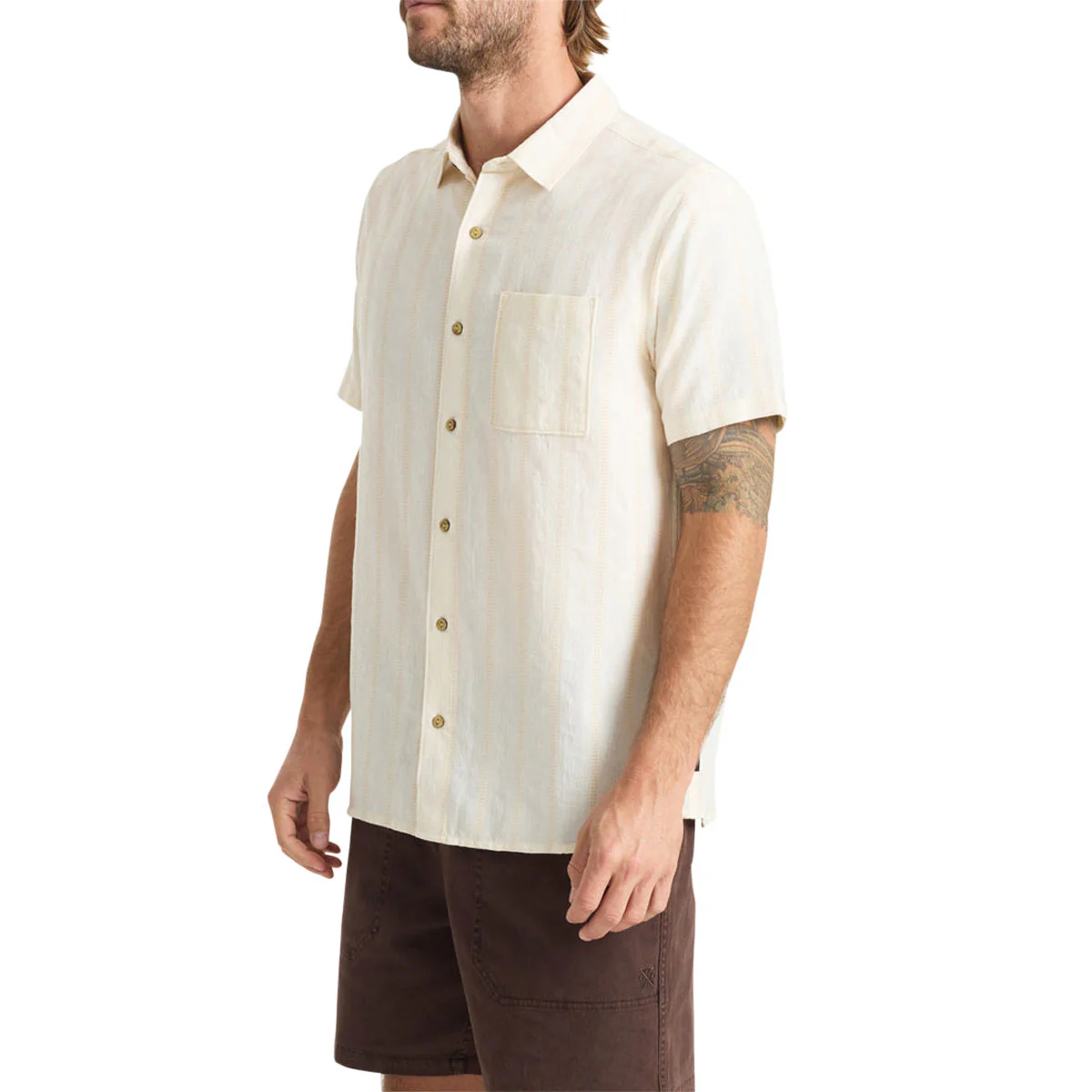 Roark Crosswinds Woven Shirt - Unbleached - Image 3