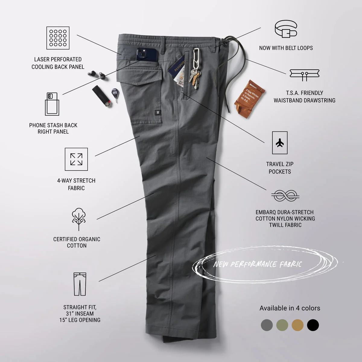 Roark Layover Pro Traveler Pants - Dark Khaki - Image 6