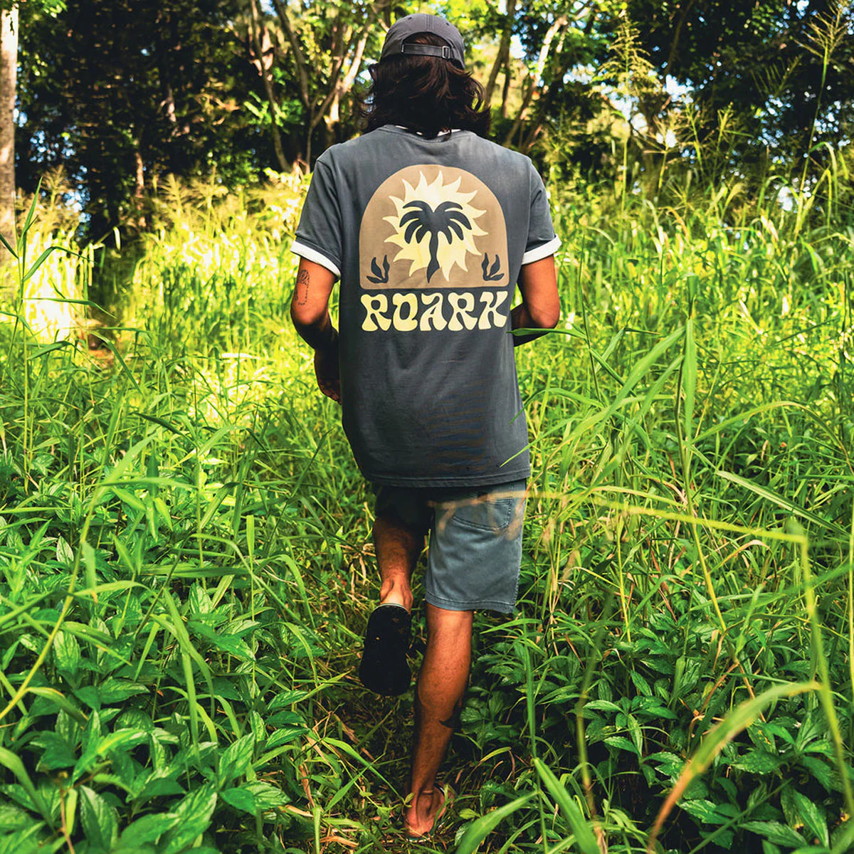Roark Palm T-Shirt - Charcoal - Image 5
