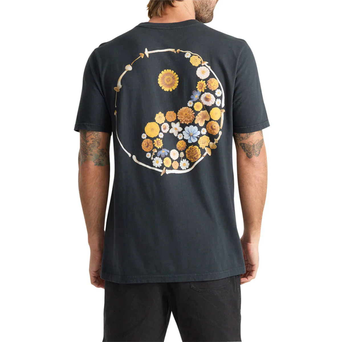 Roark Yin Yang Forage T-Shirt - Washed Black - Image 4