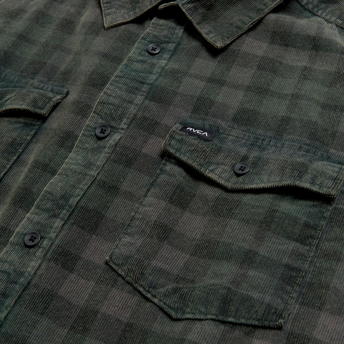 RVCA Artifice Cord Long Sleeve Shirt - Black Wash - Image 3