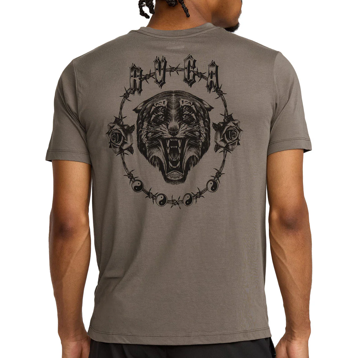 RVCA Benj Tiger Eyes T-Shirt - Mushroom - Image 4
