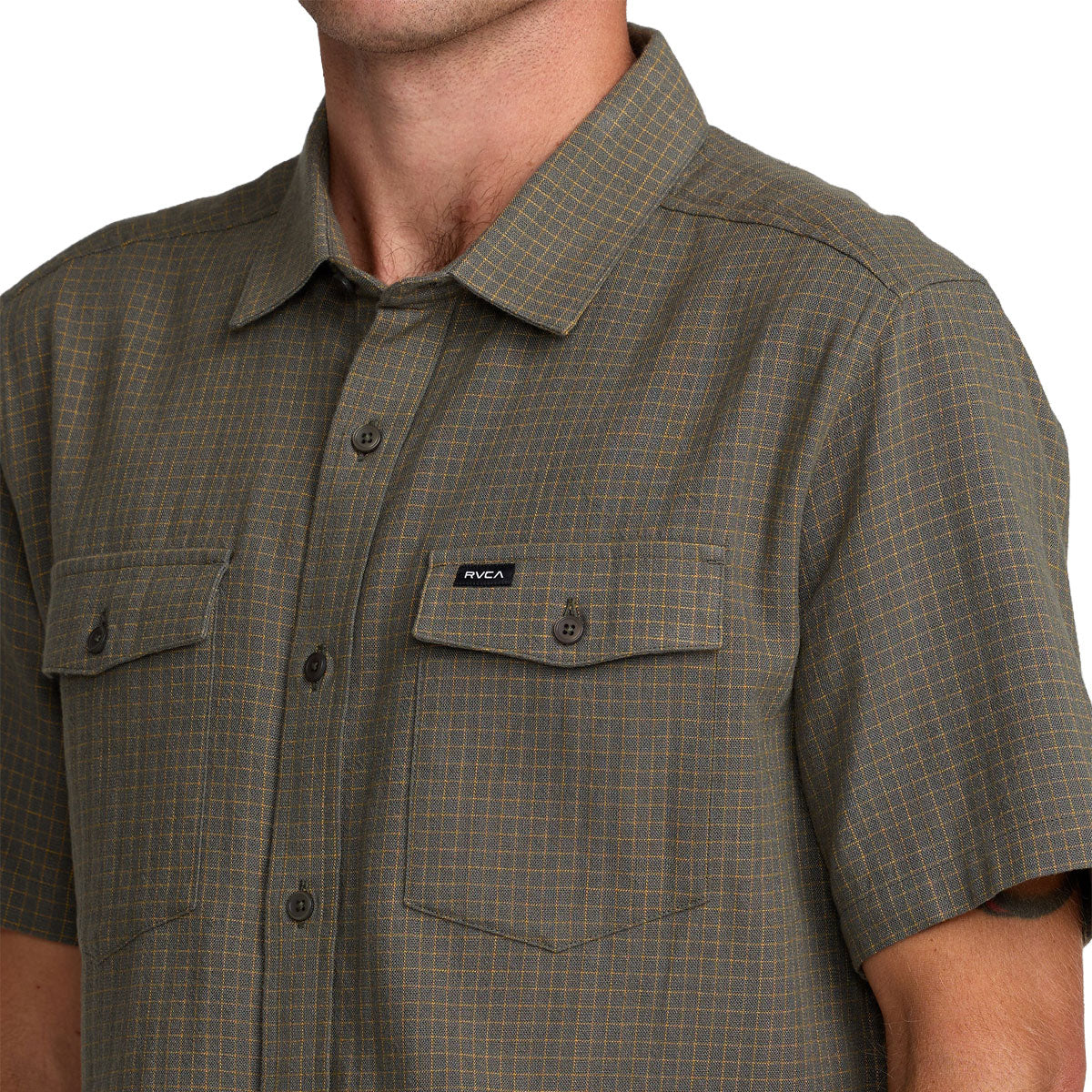 RVCA Costa Plaid Shirt - Sage Leaf - Image 3