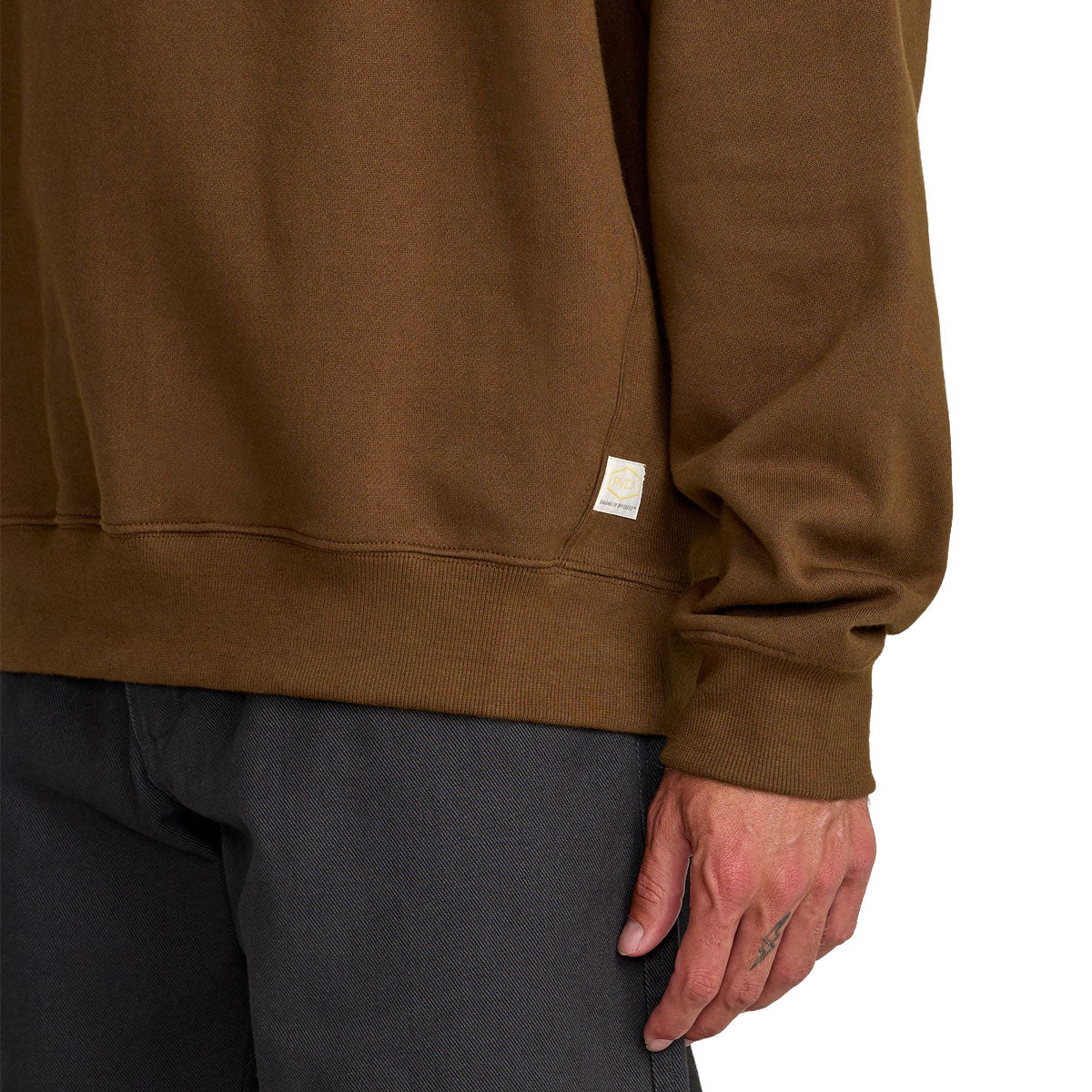 RVCA Dayshift Crew 2 Sweatshirt - Bombay Brown - Image 3
