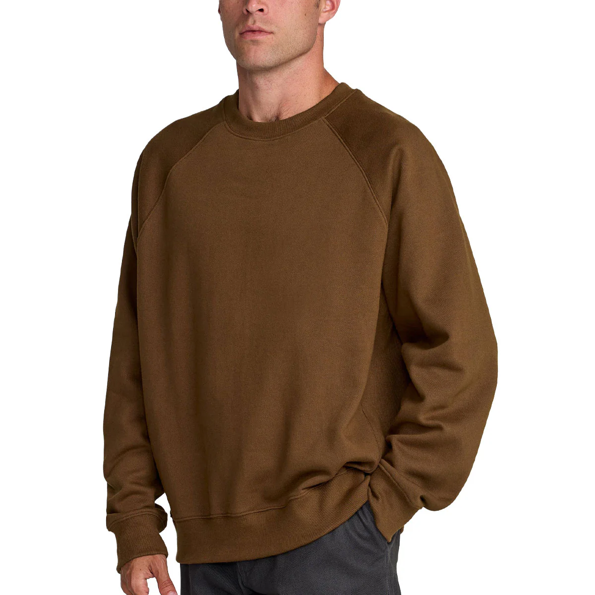 RVCA Dayshift Crew 2 Sweatshirt - Bombay Brown - Image 4