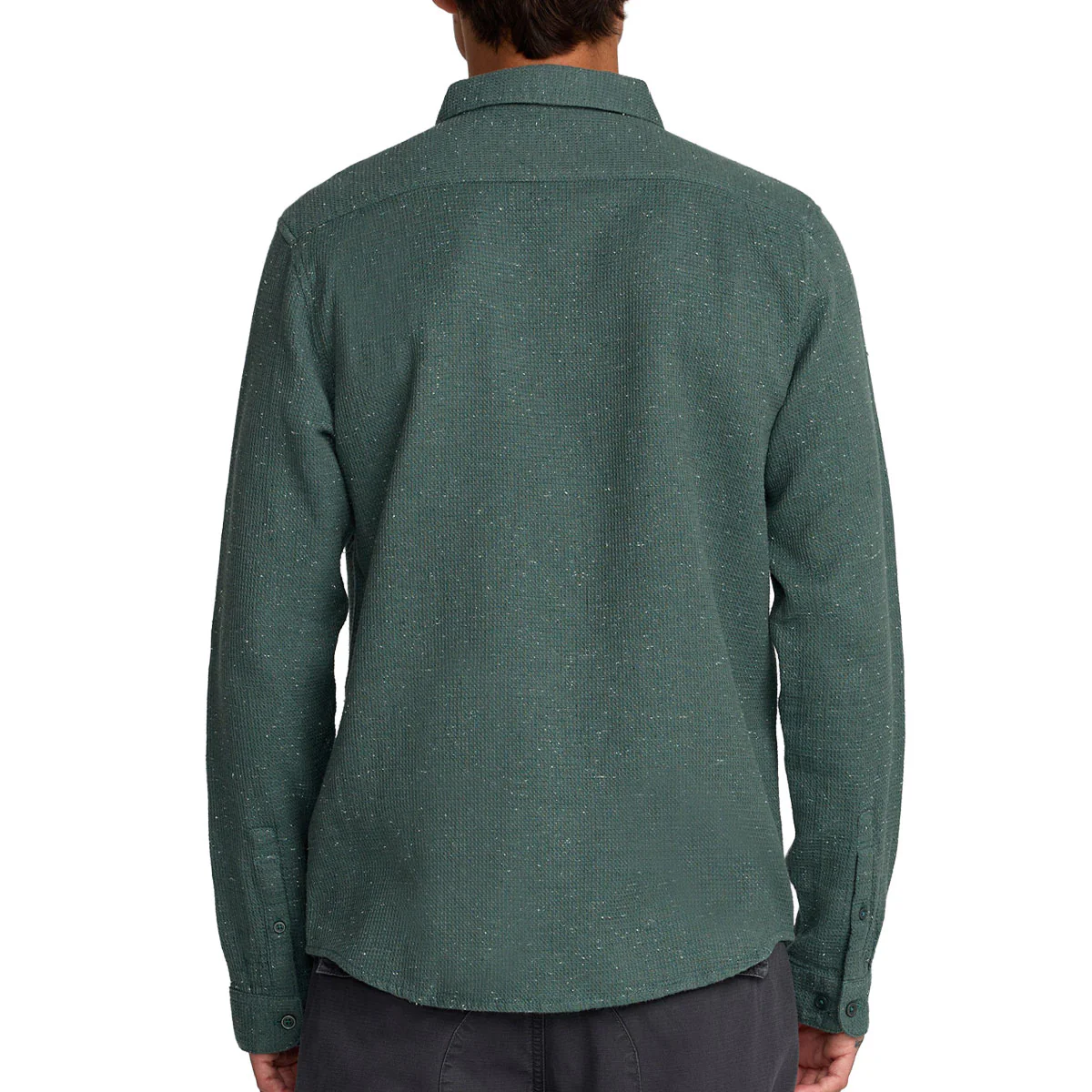 RVCA Dayshift Flannel Long Sleeve Shirt - Balsam Green - Image 2