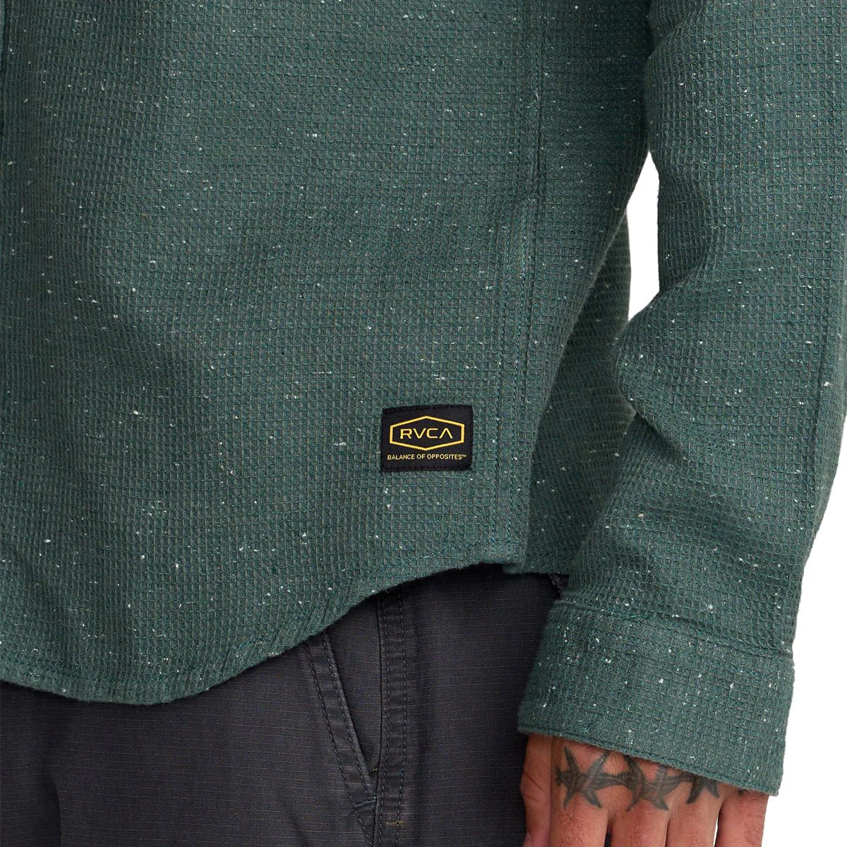 RVCA Dayshift Flannel Long Sleeve Shirt - Balsam Green - Image 4