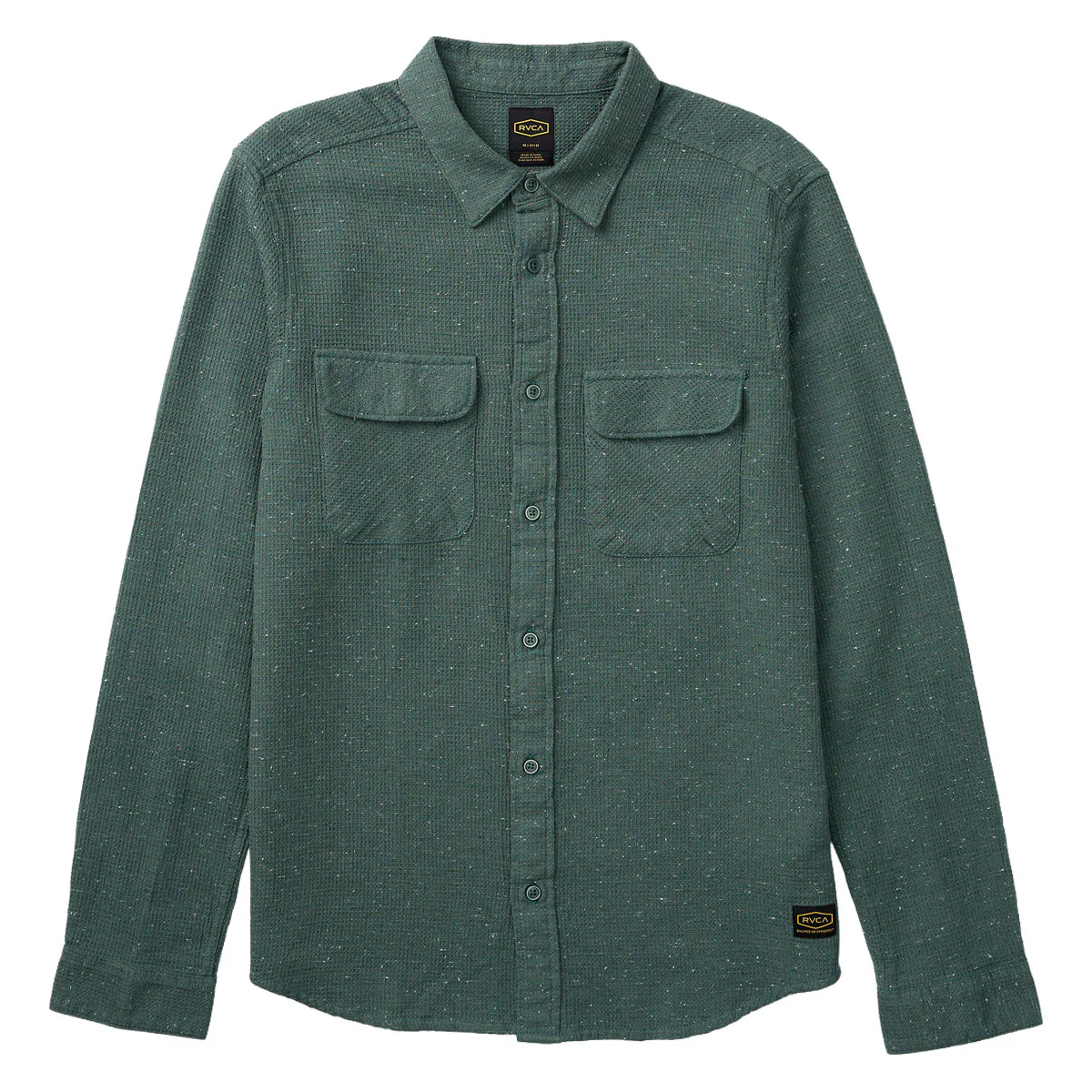 RVCA Dayshift Flannel Long Sleeve Shirt - Balsam Green - Image 5