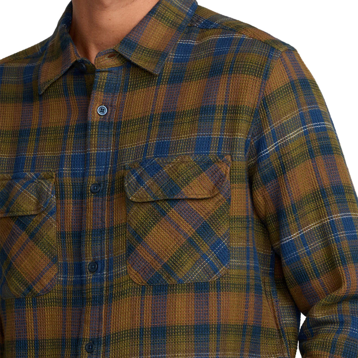 RVCA Dayshift Flannel Long Sleeve Shirt - Olive - Image 3