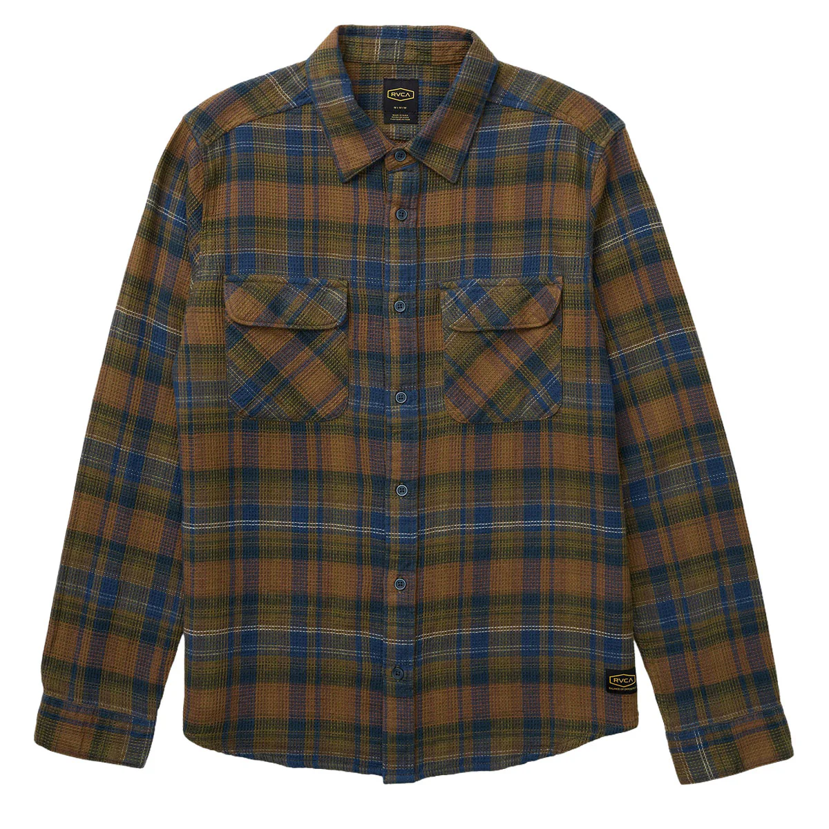 RVCA Dayshift Flannel Long Sleeve Shirt - Olive - Image 5