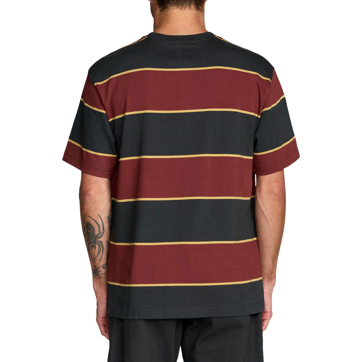 RVCA Dayshift Stripe T-Shirt - Pirate Black - Image 3