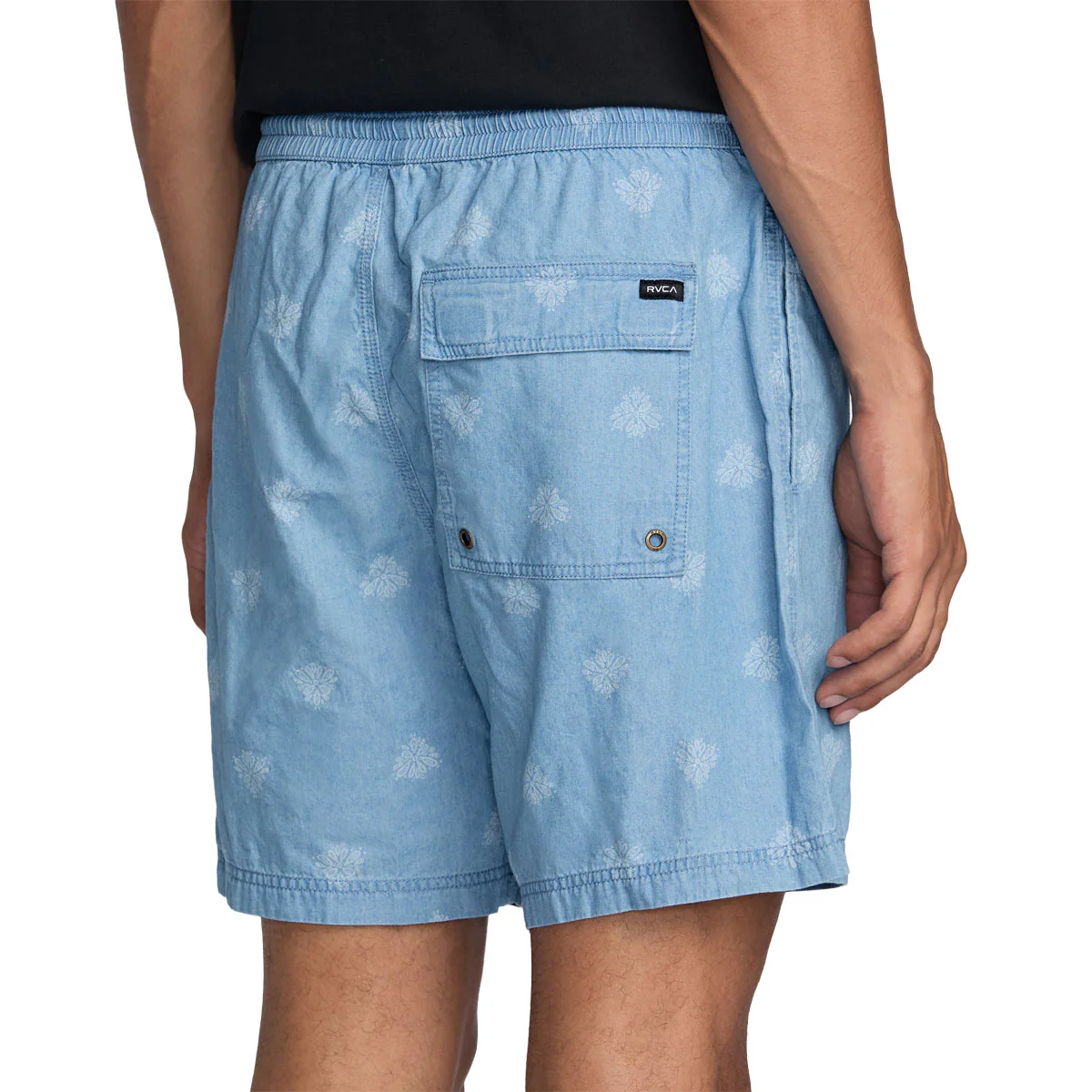 RVCA Escape Elastic Chambray 17 Shorts - Washed Chambray - Image 5