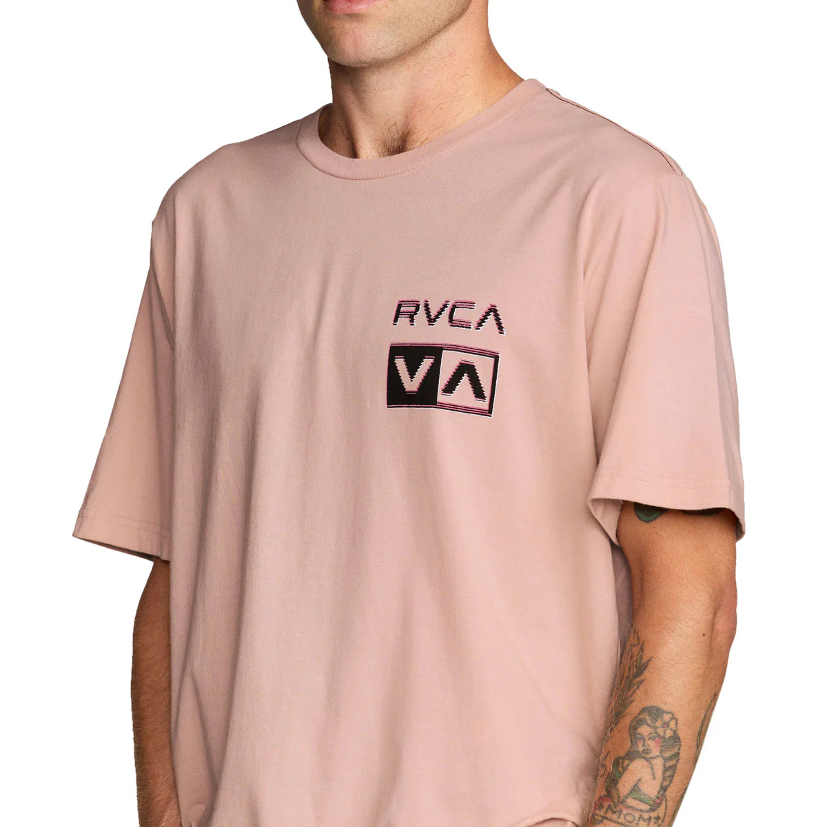 RVCA Glitch T-Shirt - Pale Mauve - Image 5
