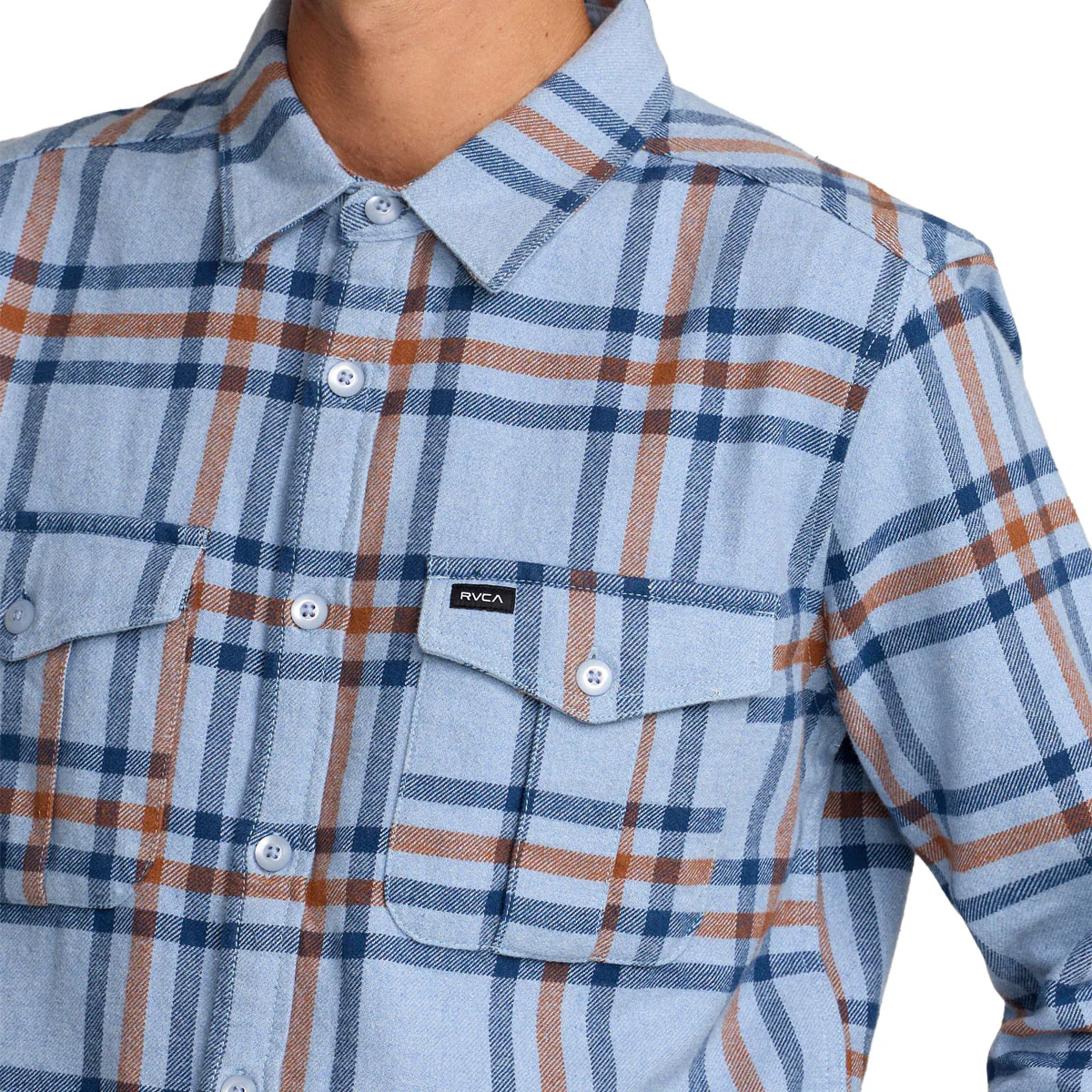 RVCA Hughes Flannel Shirt - Chambray - Image 3