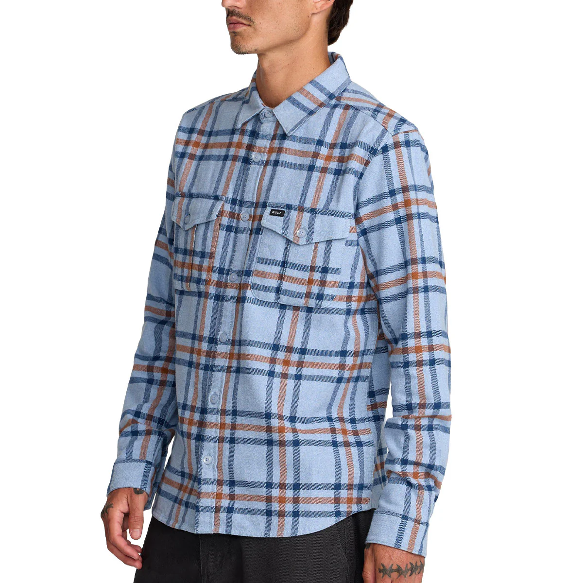 RVCA Hughes Flannel Shirt - Chambray - Image 4
