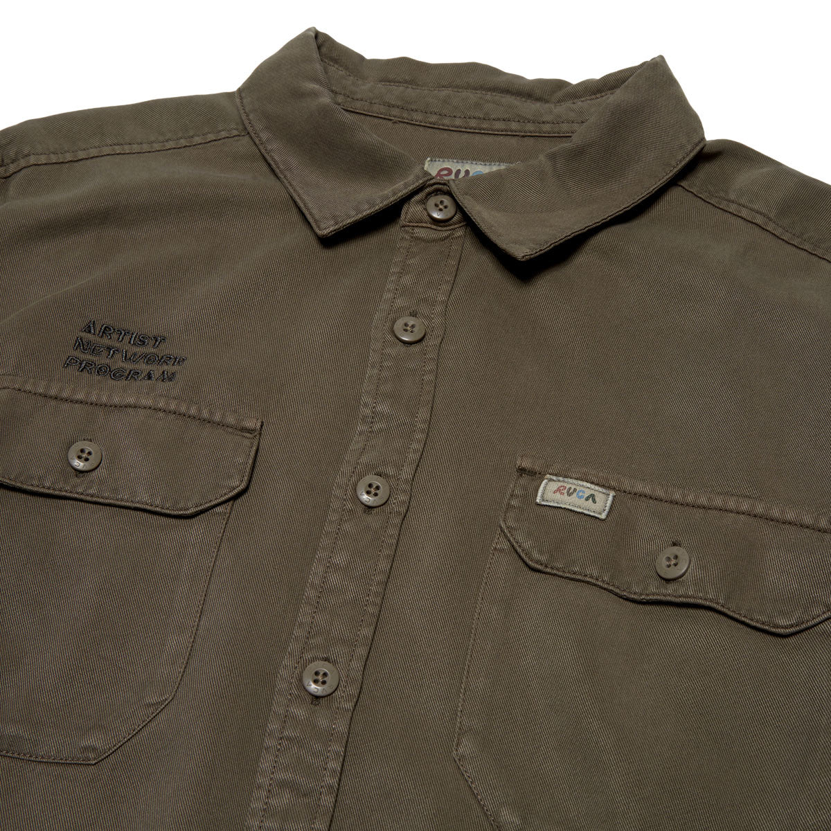 RVCA Mel G Moon Flower Long Sleeve Shirt - Mushroom - Image 3