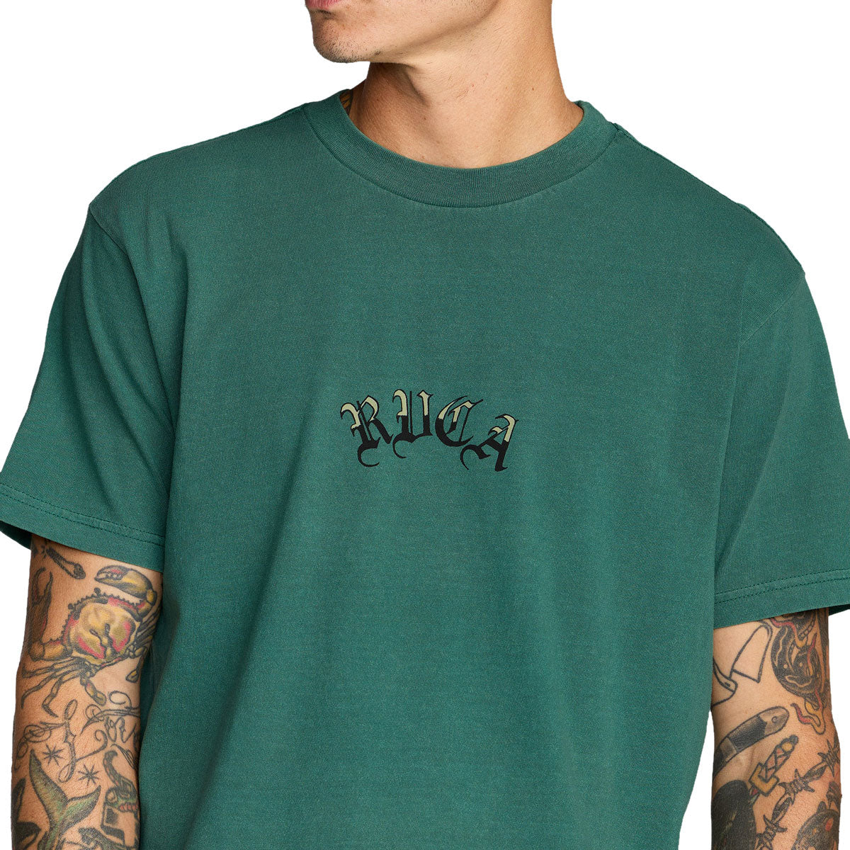 RVCA Olde RVCA T-Shirt - Grass Green - Image 4