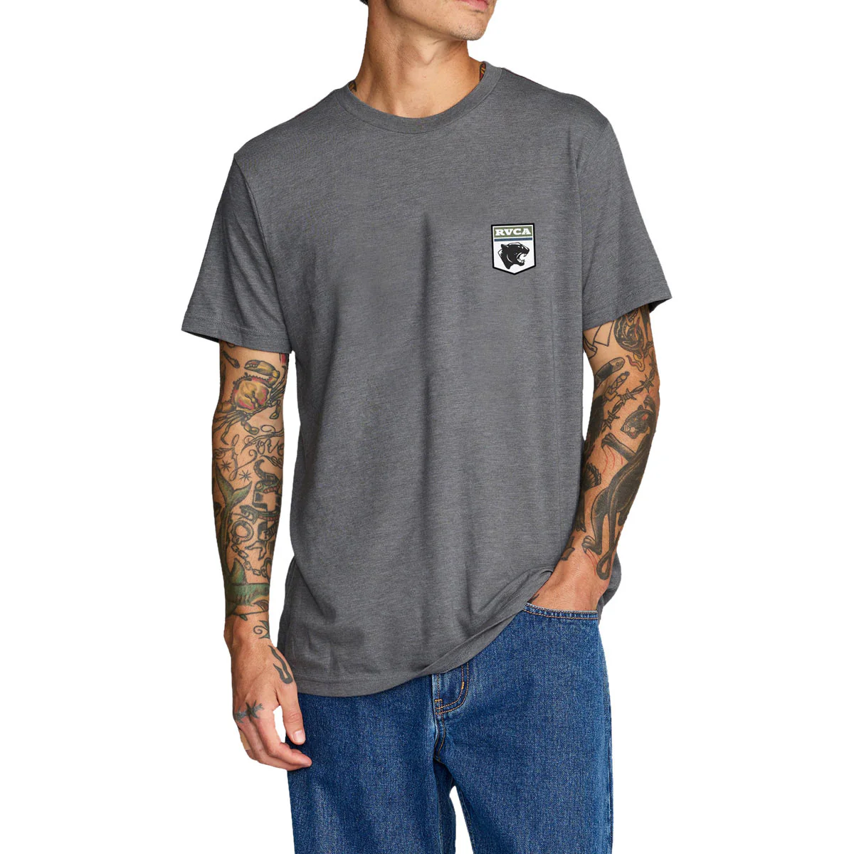 RVCA Pantero T-Shirt - Smoke - Image 3