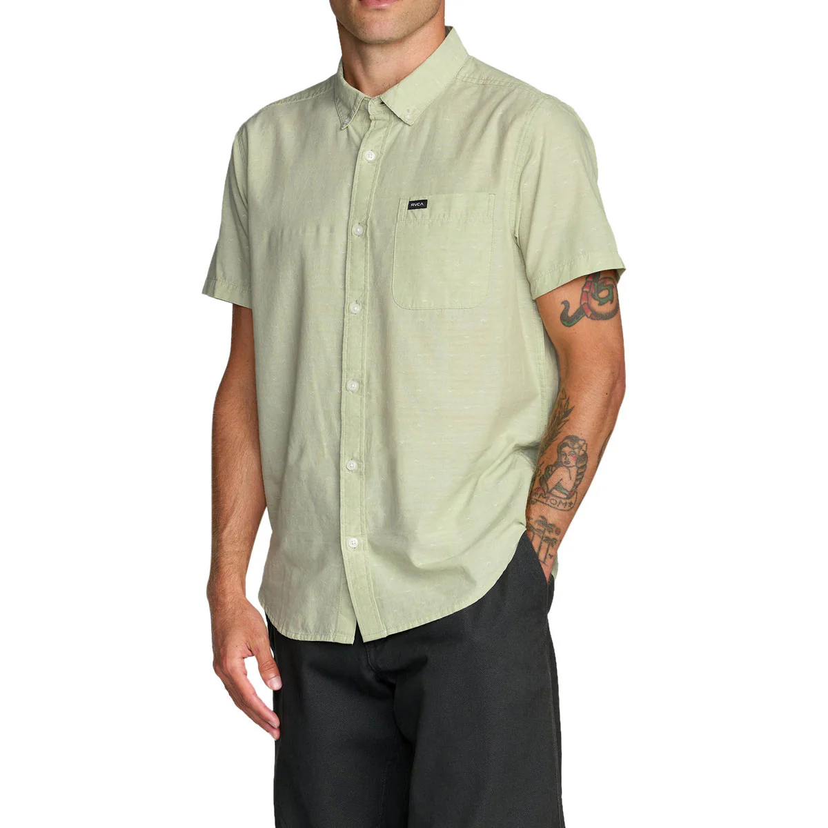 RVCA Thatll Do Dobby Shirt - Laurel Green - Image 3