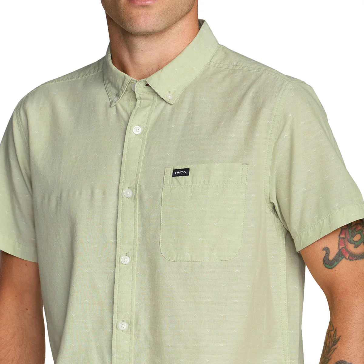 RVCA Thatll Do Dobby Shirt - Laurel Green - Image 4