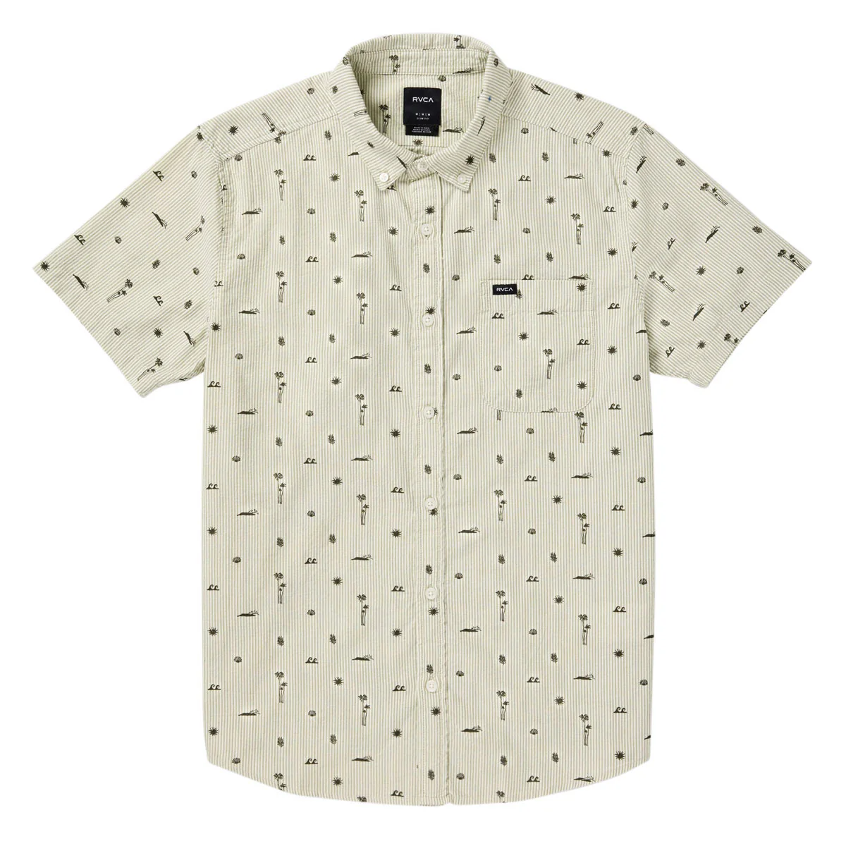RVCA Thatll Do Seersucker Shirt - Ranger Green - Image 6