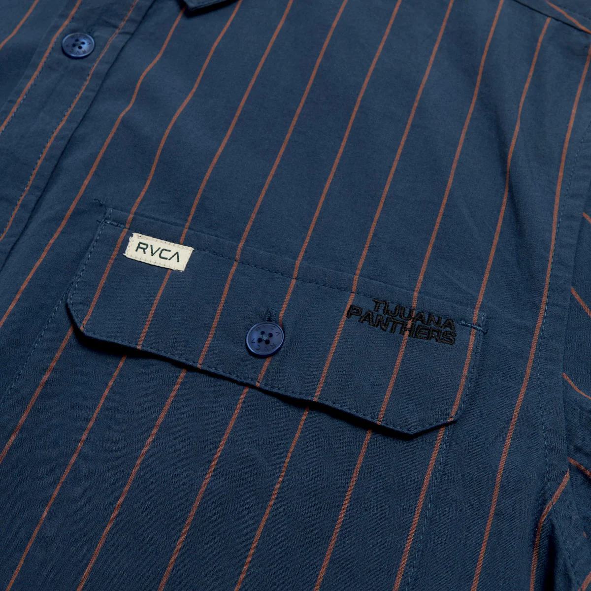 RVCA TJP Dayshift Stripe Shirt - Moody Blue - Image 3