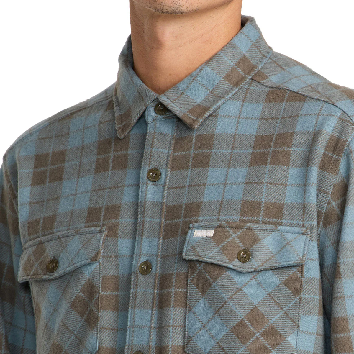 RVCA Vacancy Flannel Long Sleeve Shirt - Lead - Image 4