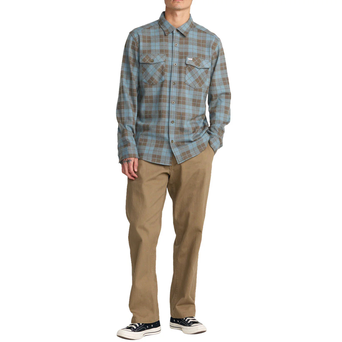 RVCA Vacancy Flannel Long Sleeve Shirt - Lead - Image 5