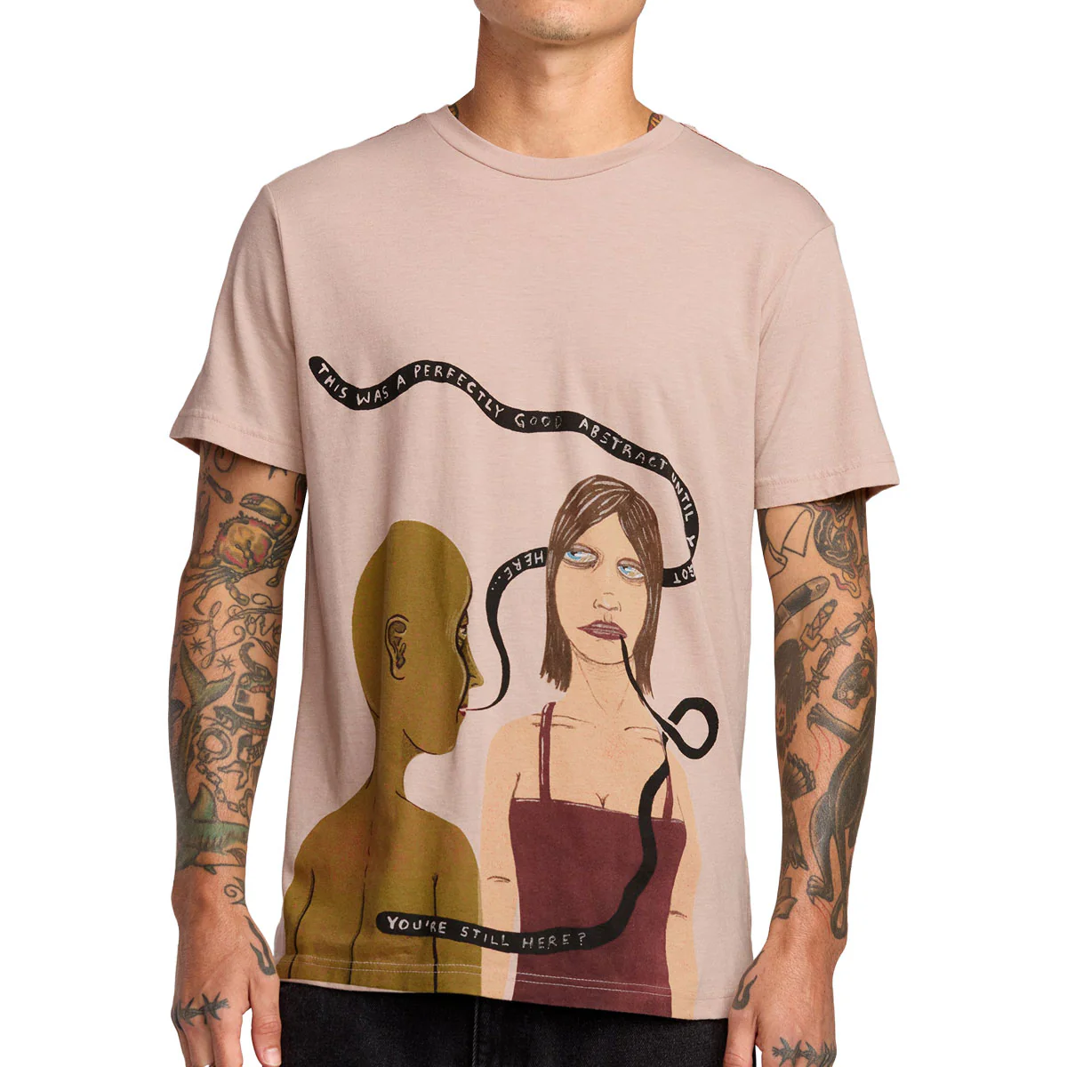 RVCA You're Still Here T-Shirt - Pale Mauve - Image 2