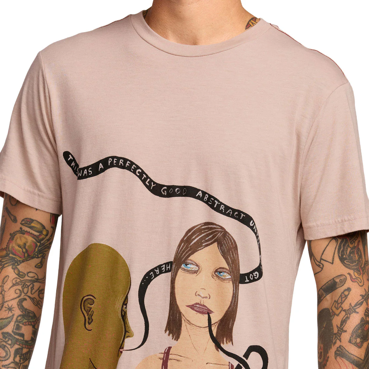 RVCA You're Still Here T-Shirt - Pale Mauve - Image 4
