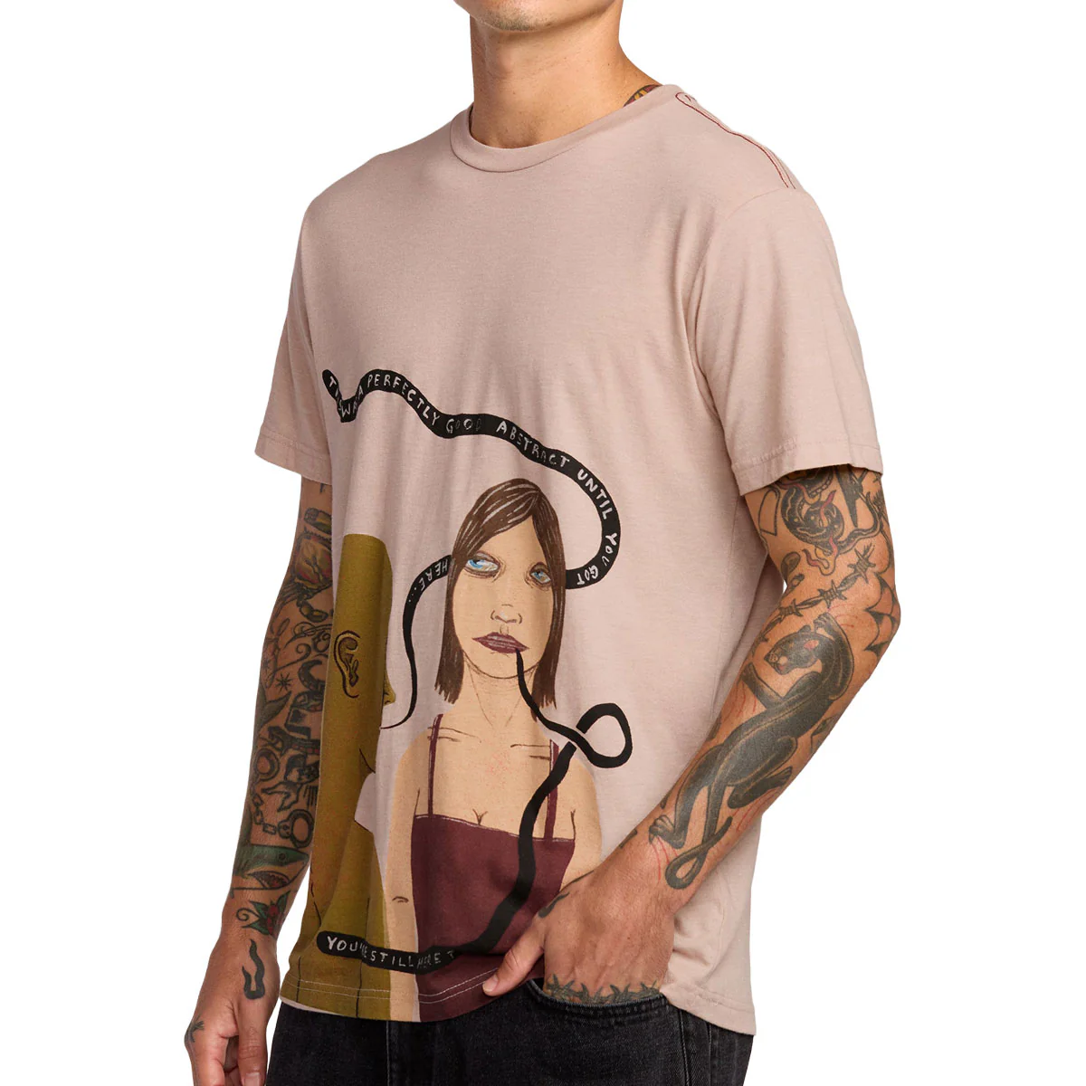 RVCA You're Still Here T-Shirt - Pale Mauve - Image 5