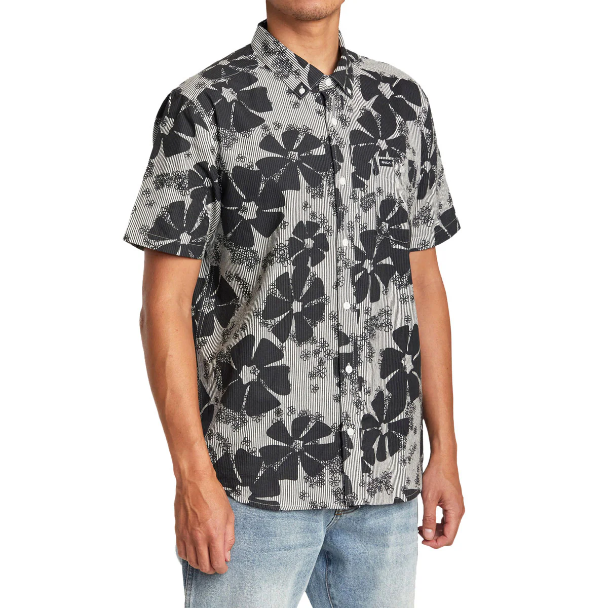 RVCA Yoyogi Seersucker Shirt - Black - Image 3