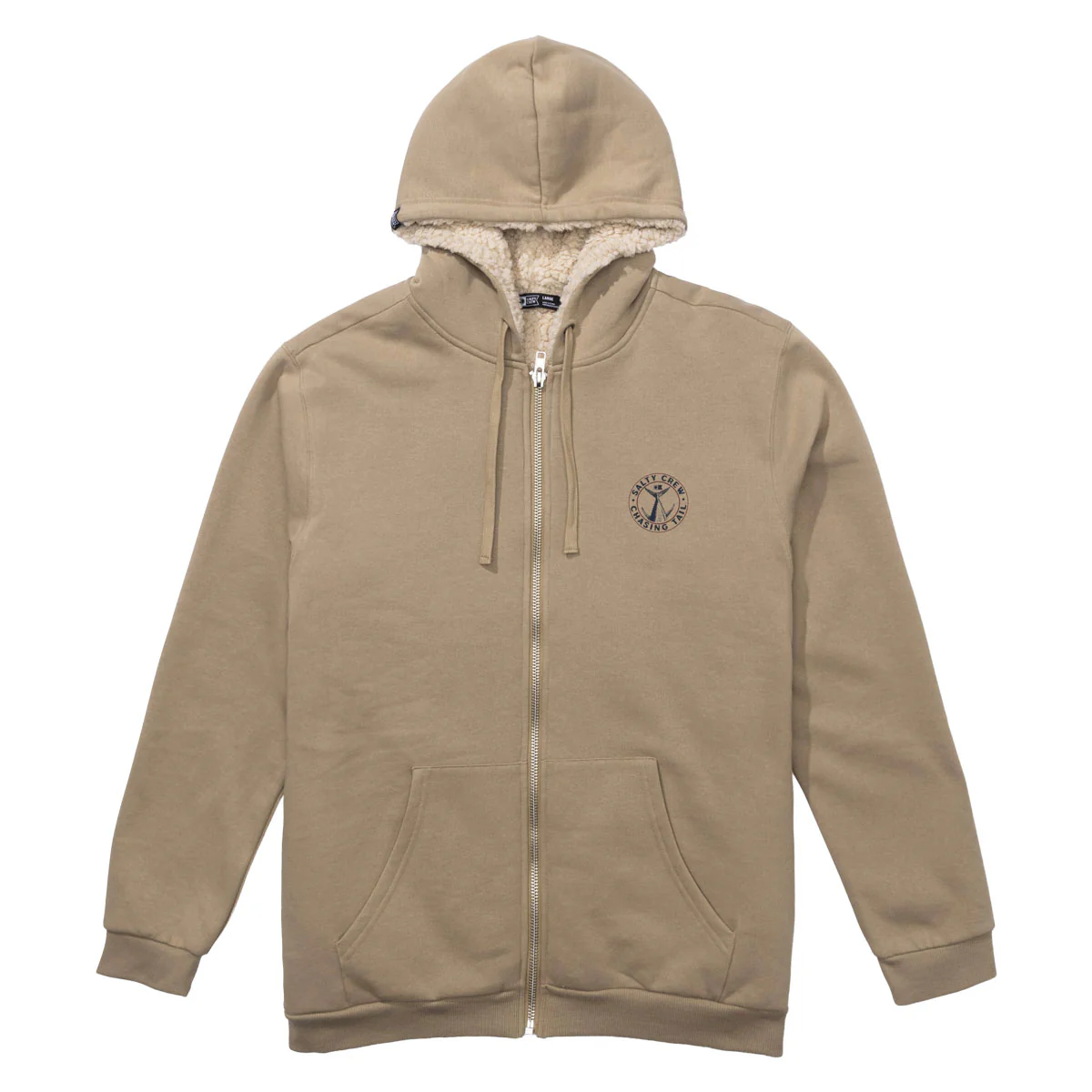 Salty Crew Coastal Sherpa Zip Up Hoodie - Khaki