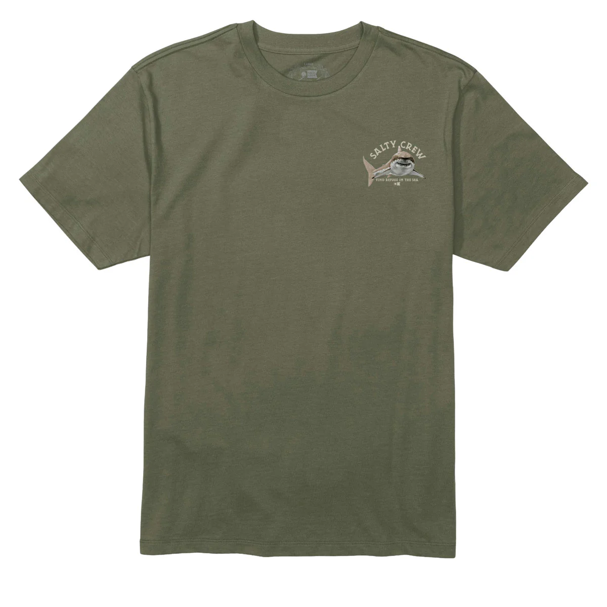 Salty Crew Lurking T-Shirt - Dusty Olive - Image 2