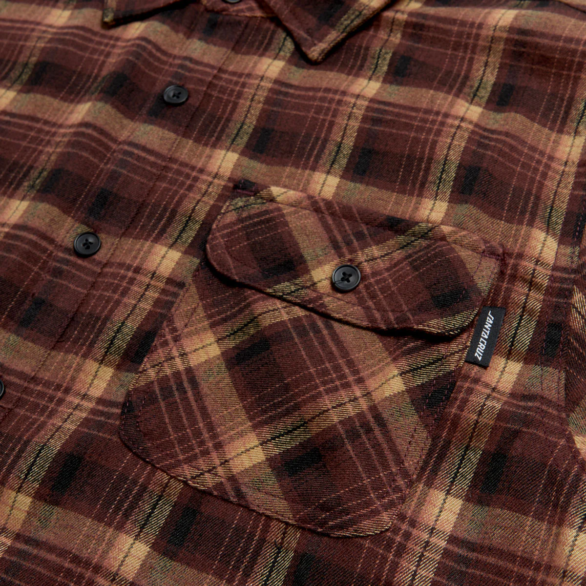 Santa Cruz Classic Long Sleeve Flannel Shirt - Red Plaid - Image 3