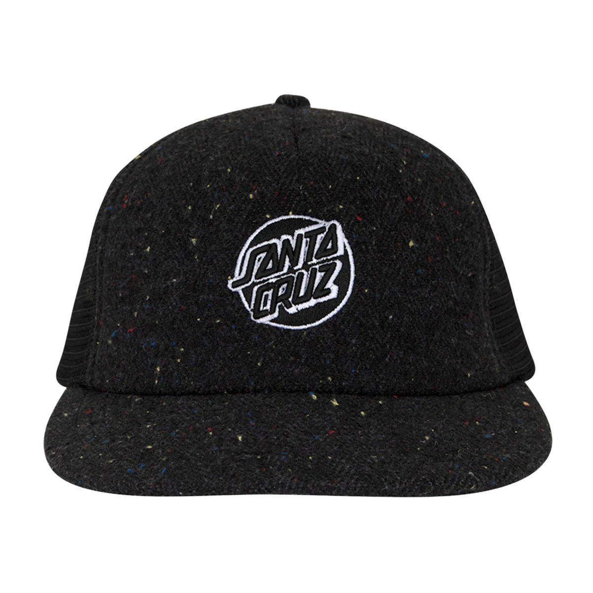 Santa Cruz Cruz Embroidered Trucker Hat - Black Speckle - Image 2