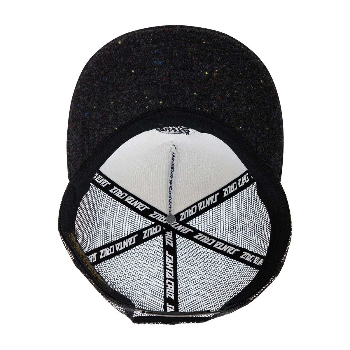 Santa Cruz Cruz Embroidered Trucker Hat - Black Speckle - Image 4
