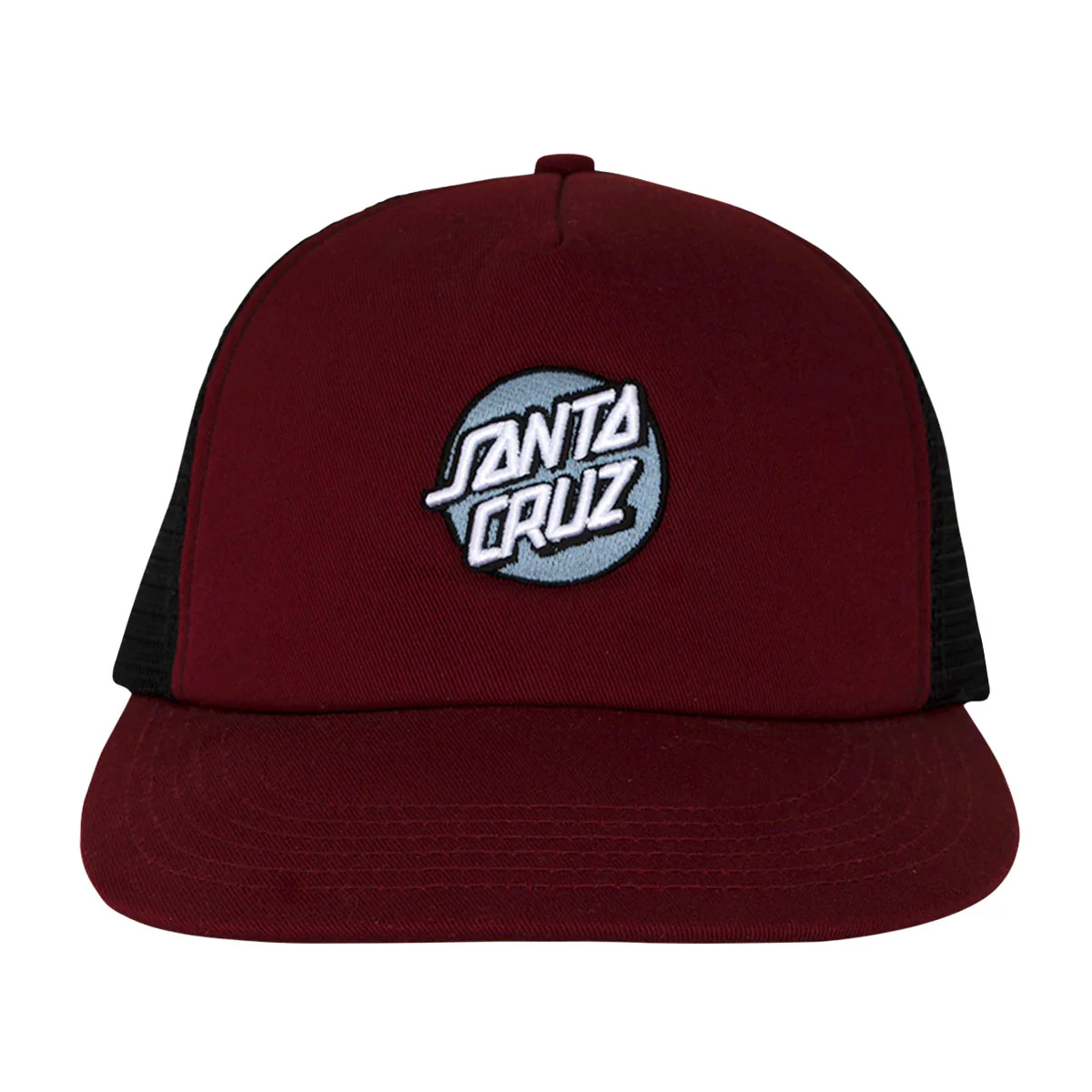 Santa Cruz Cruz Embroidered Trucker Hat - Maroon/Slate - Image 2