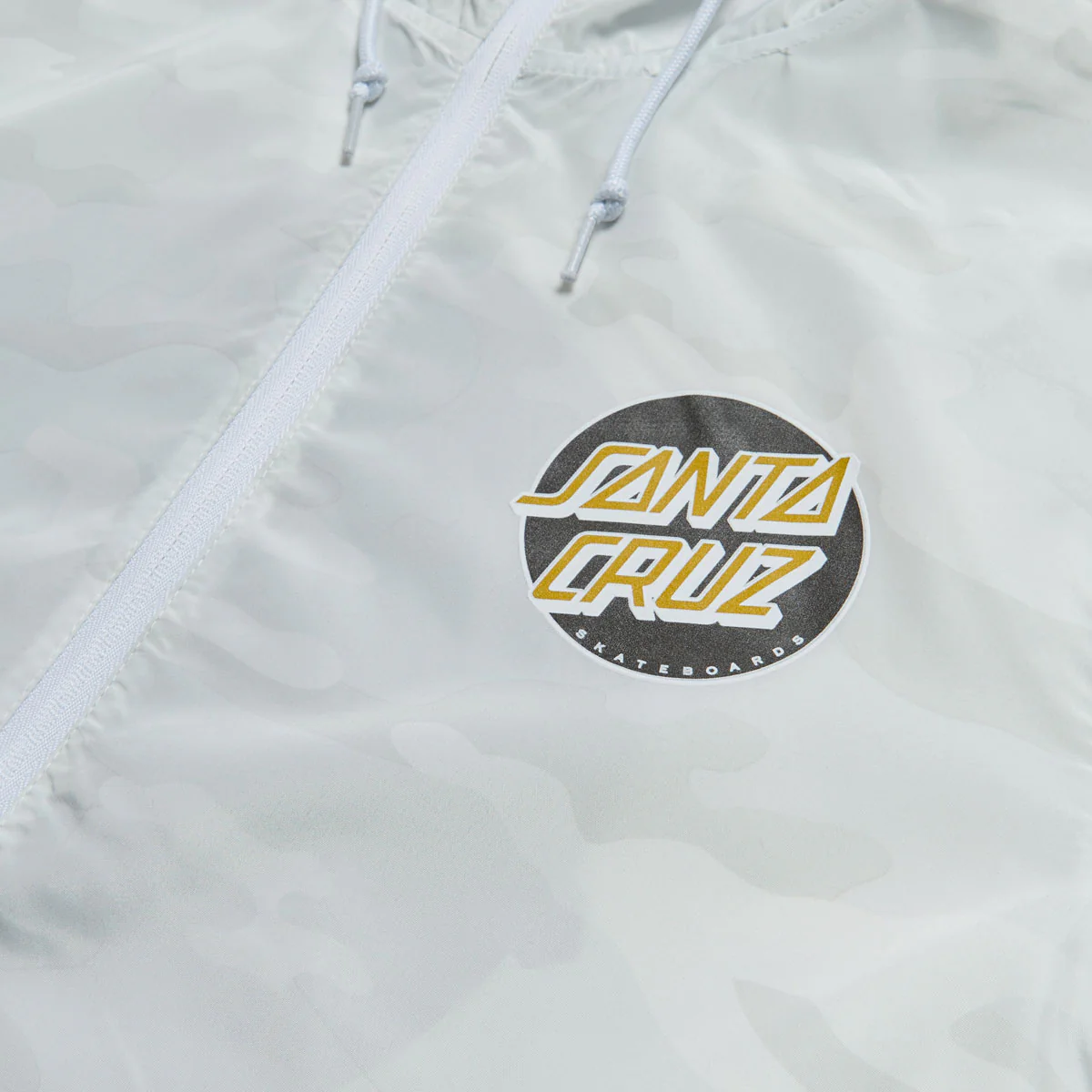 Santa Cruz Cruz Windbreaker Jacket - White Camo/Gold - Image 2