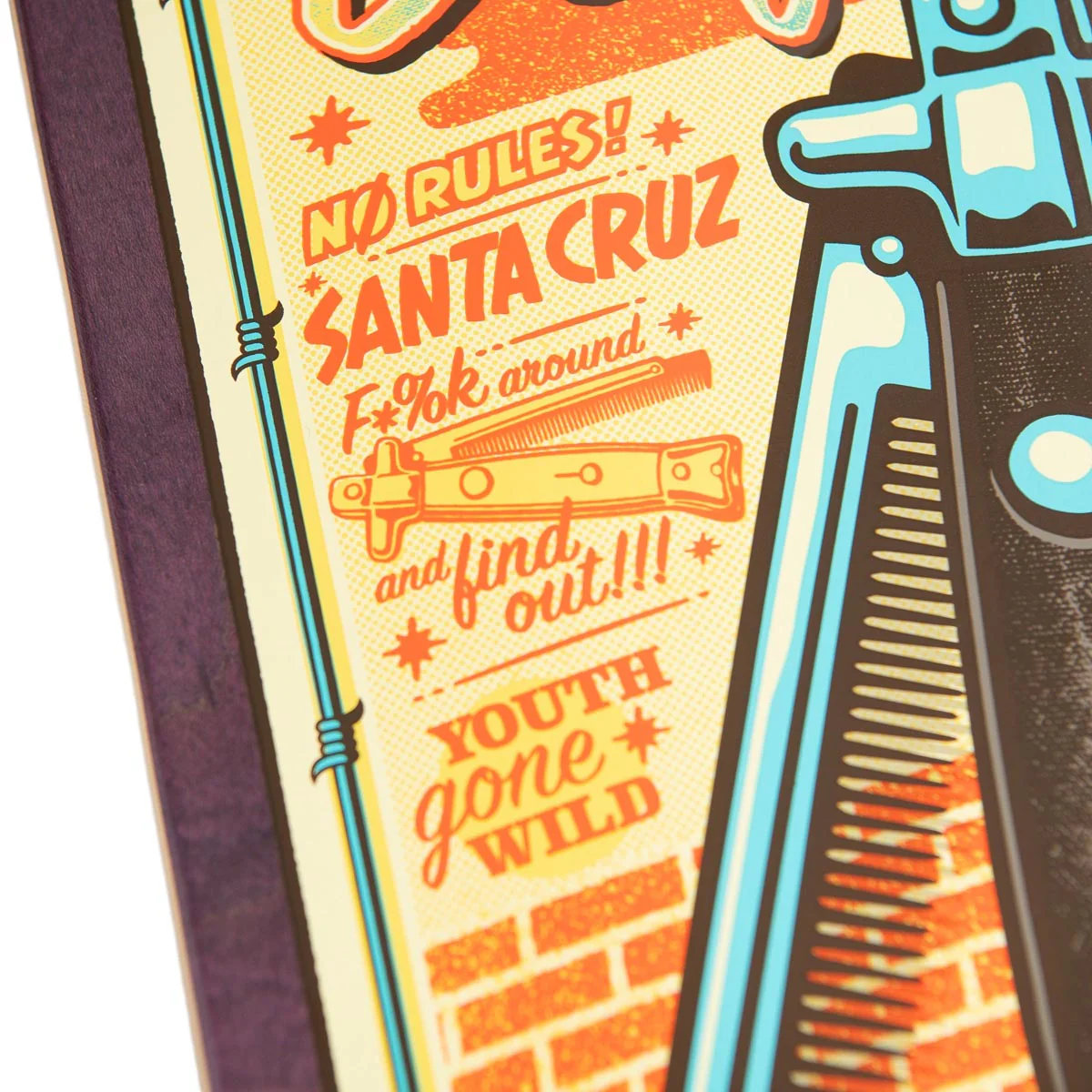 Santa Cruz Delfino Switchblade Comb Skateboard Deck - 8.25" - Image 3