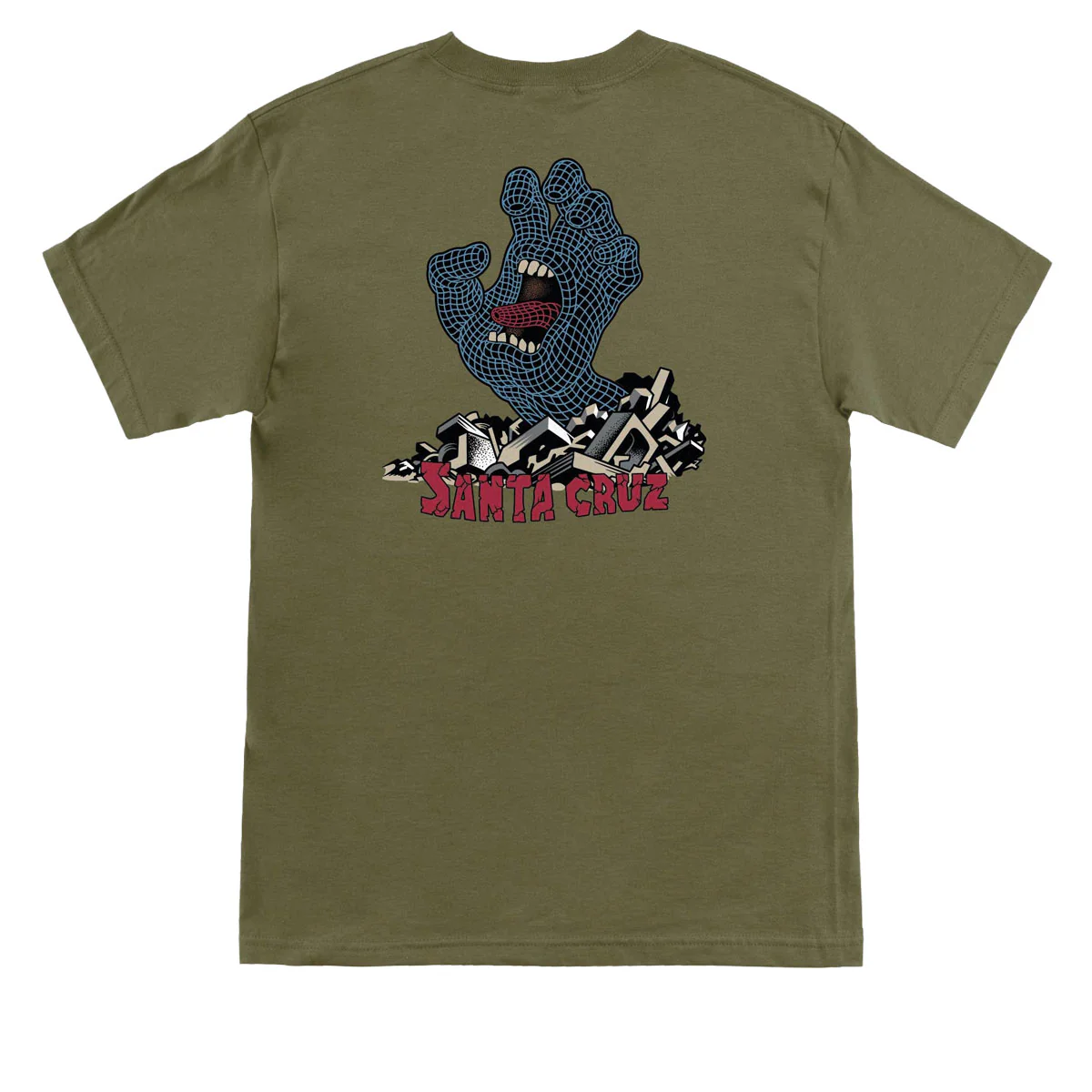 Santa Cruz Kendall Grid Hand T-Shirt - Military Green