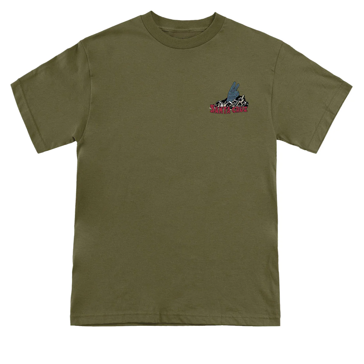 Santa Cruz Kendall Grid Hand T-Shirt - Military Green - Image 2