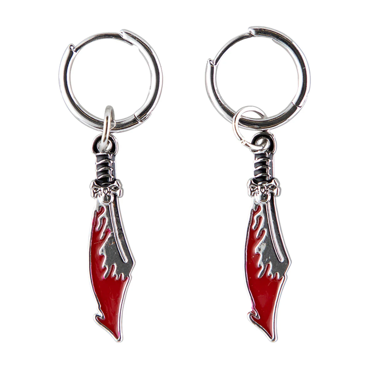 Santa Cruz Meek Slasher Sword Earring Set - Silver/Red - Image 2