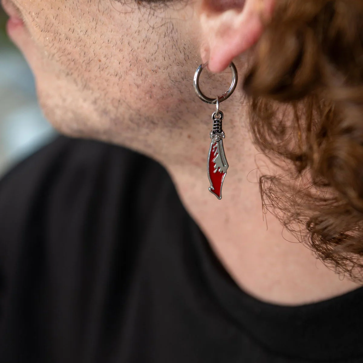 Santa Cruz Meek Slasher Sword Earring Set - Silver/Red - Image 4