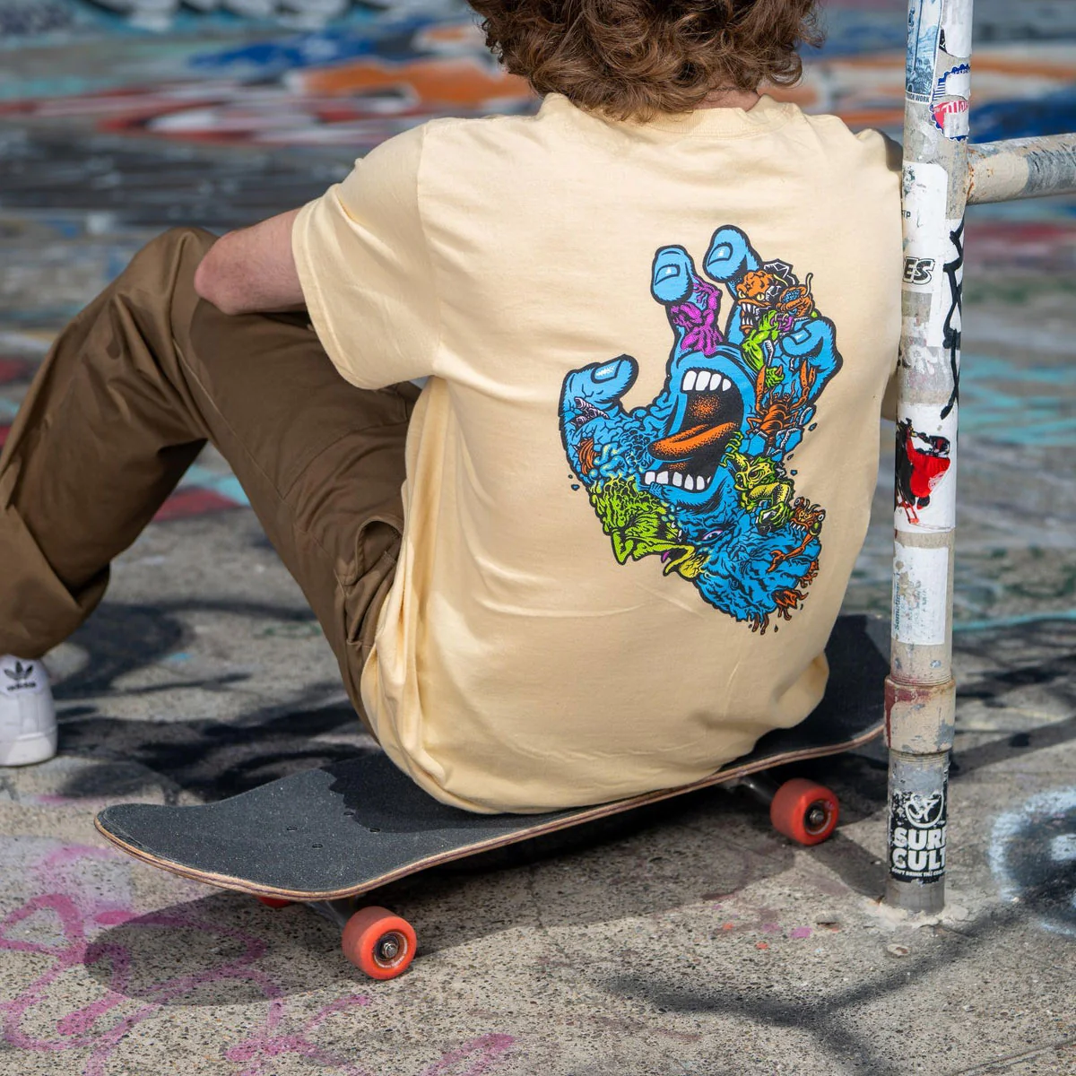 Santa Cruz Roskopp Screaming Five T-Shirt - Vegas Gold - Image 3