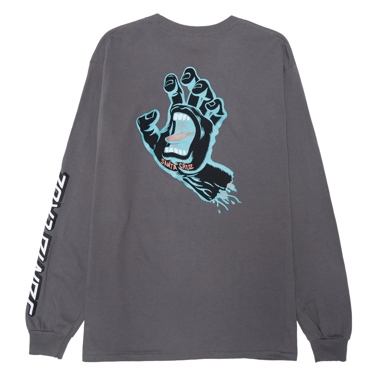 Santa Cruz Screaming Hand Long Sleeve T-Shirt - Charcoal/True Glow